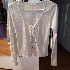 sweet lilac tie front shirt small